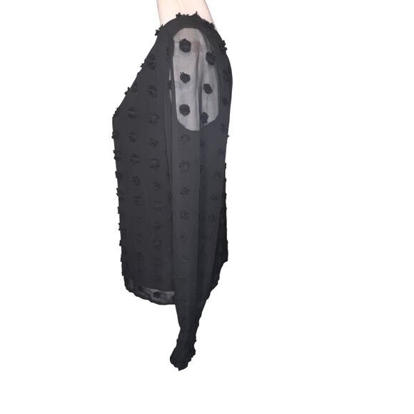 Blooming Jelly Chiffon Pom Pom Elastic Ruffle Cuff Sheer Gothic Blouse Women's S - Picture 2 of 8